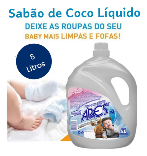 Lava Roupas Ares Líquido Coco 5l Frasco 5kg