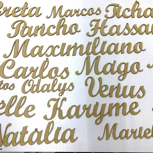 Nombres Letra Ligada De Mdf De 10 Cm Altura X 3 Mm Grosor