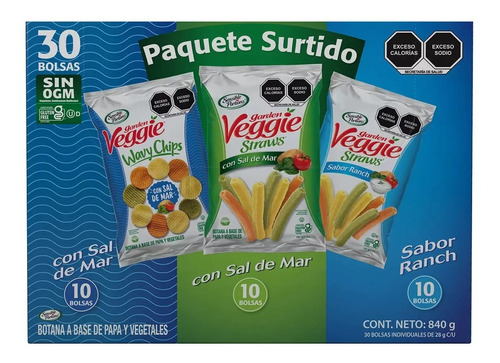 Veggie Papas Fritas Empaque Surtido 840g Sanas Y Deliciosas 