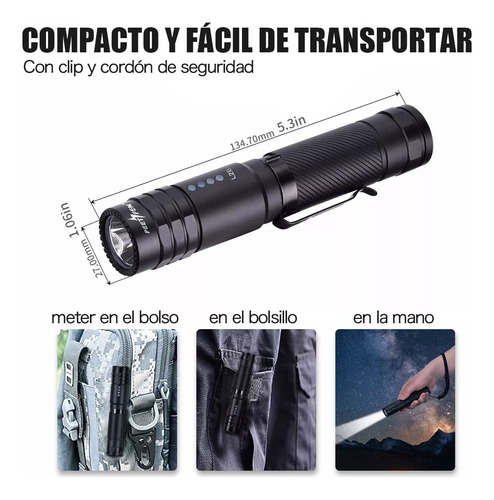 Linterna Led Recargable Alta Potencia Portátil Lampara
