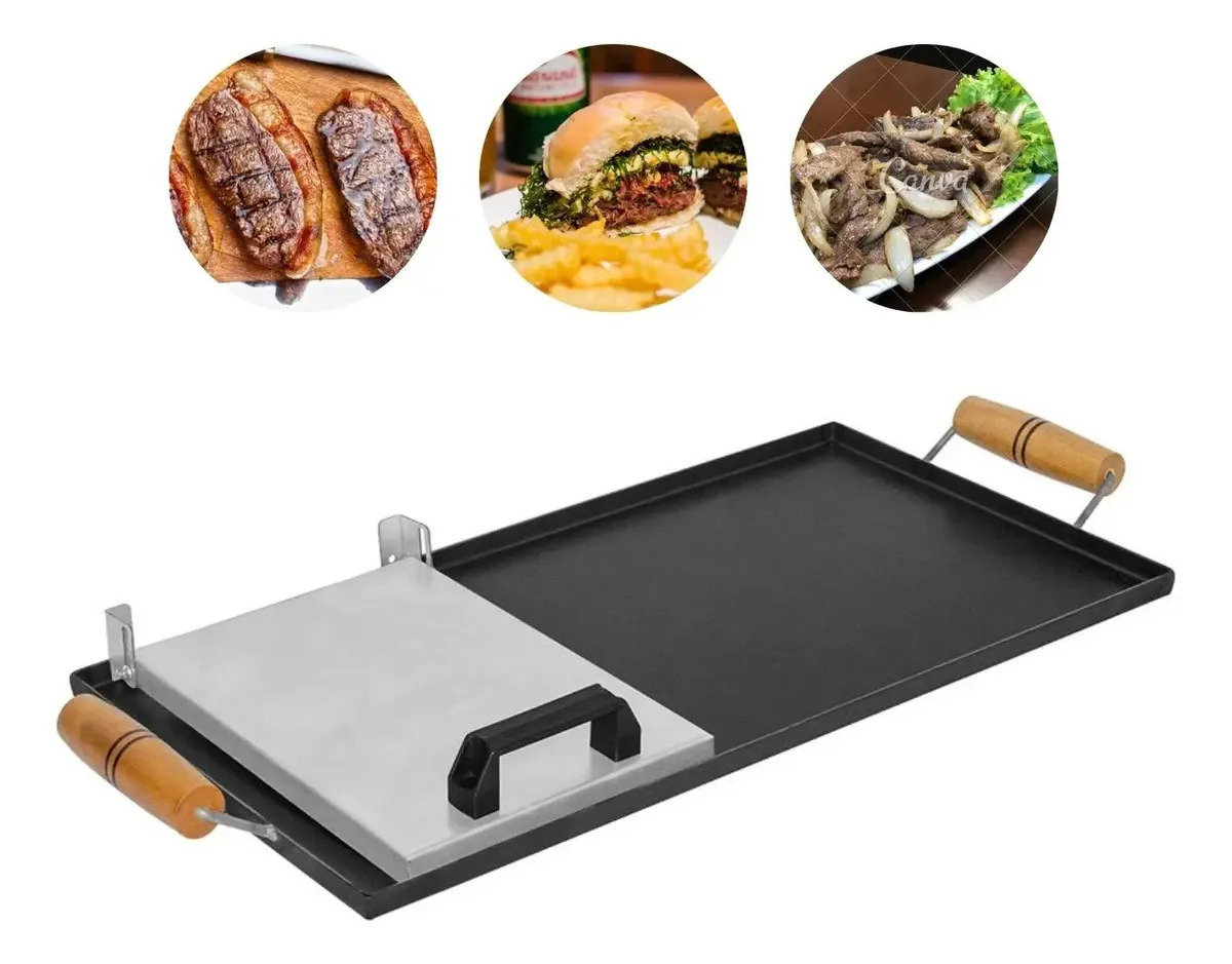 Chapa Grill Para Fogão A Gás Lenha 60x30 Lanche Porções - Ab