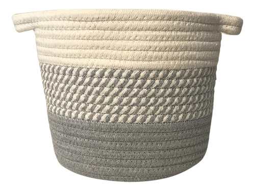 Canasto De Hilo De Algodon Alley Gris Y Blanco Degrade L