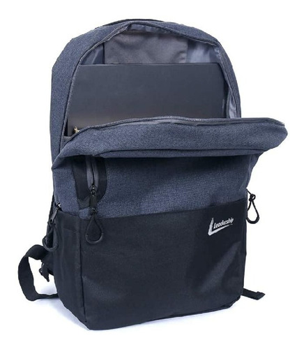 Mochila Acolchoada Para Notebook Divisórias Interna Reforçad Cor Preto Desenho do tecido Liso