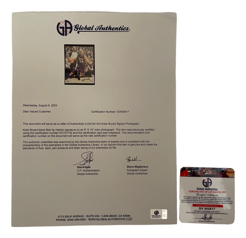 Autografo Kobe Bryant Foto Autografiada Firmada Certificado (Usado)