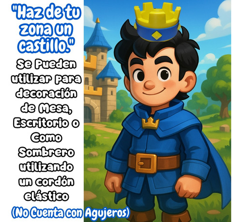 Set Coronas Clash Royal Juguete Bloques Amarillo Azul Rojo