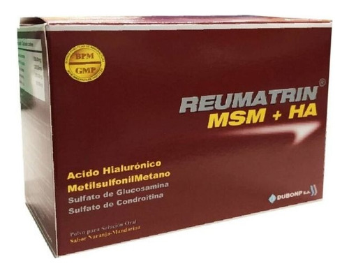 Reumatrin Msm + Ha Sulfato Glucosamina Condroitina 30 Sobres