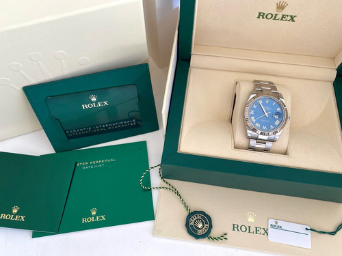 Reloj Rolex Datejust 41 Mm Ref 126334 Full Set 2023 Gris Oro/blanco Azul Azurro (Usado)
