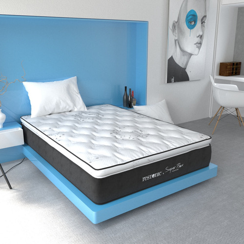 Colchón King Size Restonic One Flex Ortopédico + 2 Almohadas