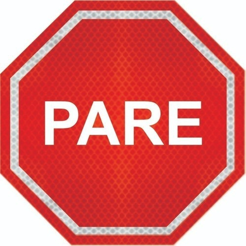 Placas (parada Obrigatória) 80x80cm Adesivo Refletivo R-1 Ti