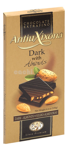 Chocolate Antiu Xixona Amargo Con Almendras 125gr 55%