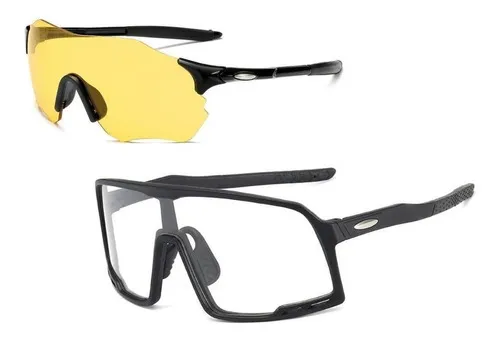 Kit de 2 gafas de ciclismo transparentes Bike Night Sport