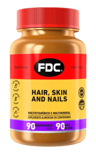 Vitamínico Cabelo Pele Unhas Fdc Hair Skin Nails Importado