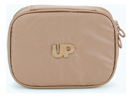 Estojo Escolar Box Metalizado Duas Divisórias Up4you Ouro Cor Rosa
