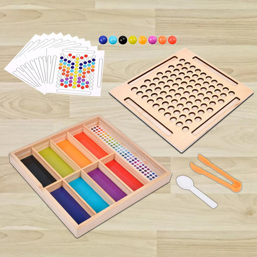 Juego De Cuentas De Tablero De Madera, Juguete Talón