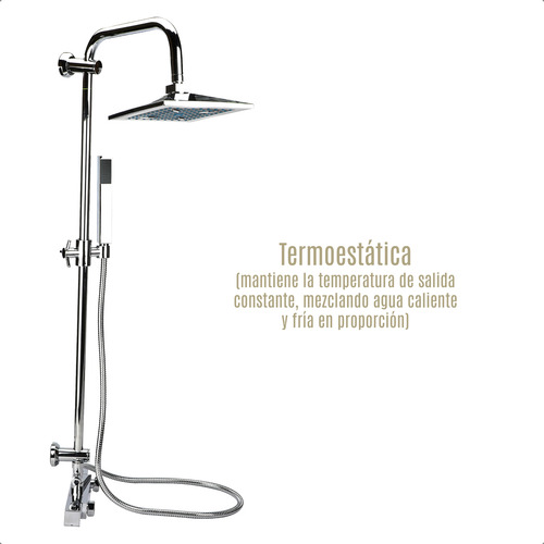 Ducha Termostática Exterior Con Barral Columna Griferia Flor