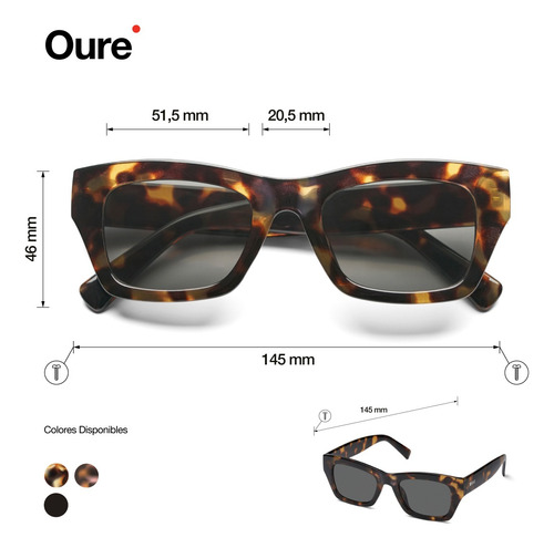 Lentes De Sol B+d Oure Protección Uv 400 Carey Brillante