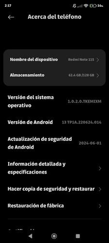 Xiaomi Redmi Note 11s 128g (Usado)