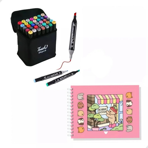 Kit De Tapa Dura Bobbie Goods Con Bolígrafo Táctil, 36 Color