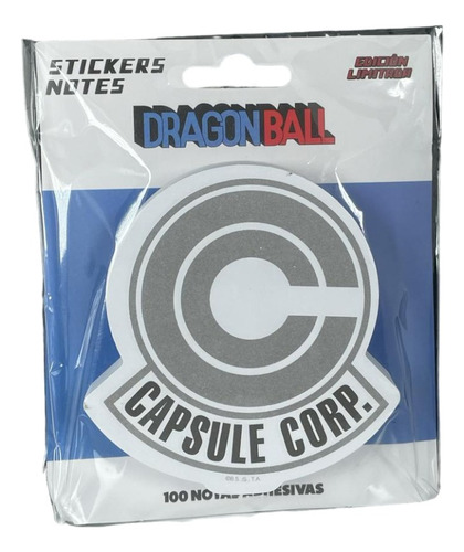 Bloc De 100 Notas Adhesivas Tipo Post It Dragon Ball Color Gris / Corporación Cápsula