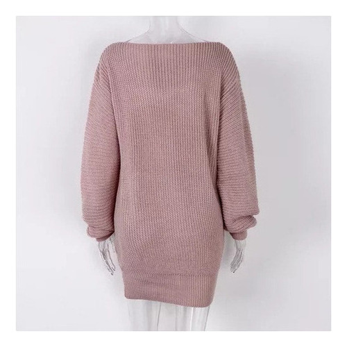 Vestido De Suéter De Punto Suelto Informal Para Mujer