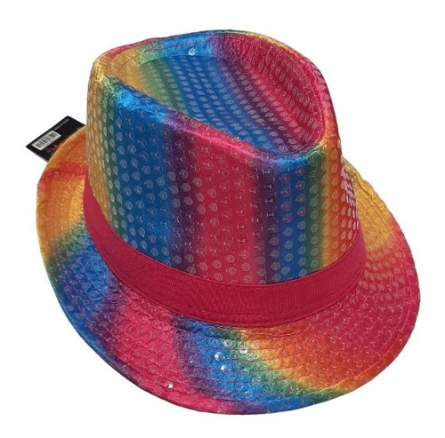 Sombrero Rainbow Arcoiris Con Lentejuelas