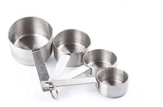Set 4 Tazas Medidoras Premium Tablecraft Harina Cocina Acero
