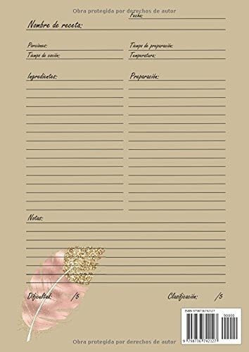 Las Recetas De Mama Libro De Recetas En Blanco -..., De Rousa Kitchen. Editorial Independently Published En Español