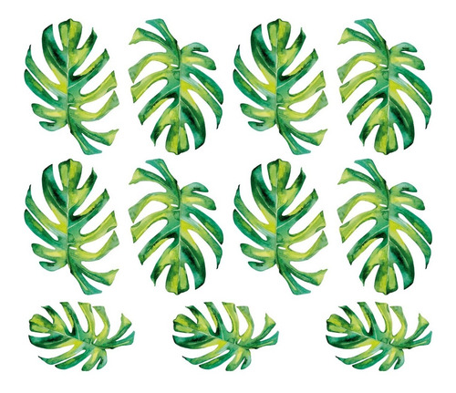 Vinilos Decorativos Hojas Tropical Naturaleza Verde Grandes