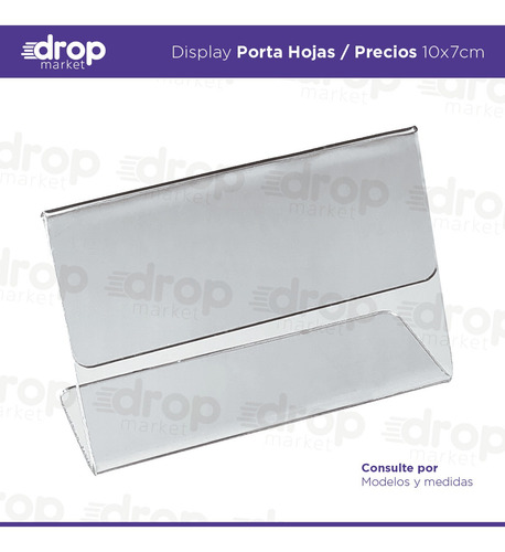 Imagen 4 de 10 de Porta Precios Nombre Acrílico Menú Mesa Escritorio 10x7 X50u