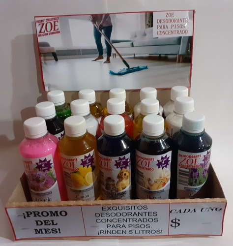 Kit De 30 Des. Zoe Concentrados Para Piso Rinden 5 Litros