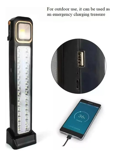 Lámpara Emergencia Recargable Led Solar Usb