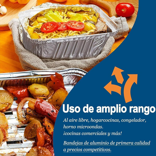 Ufar Paquete De 50 Charolas De Aluminio Desechables