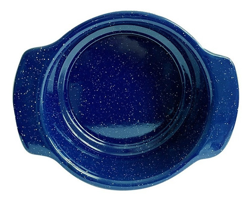 Olla Recta De Acero Vitrificado 22cm C/ Tapa De Vidrio Cinsa Color Azul