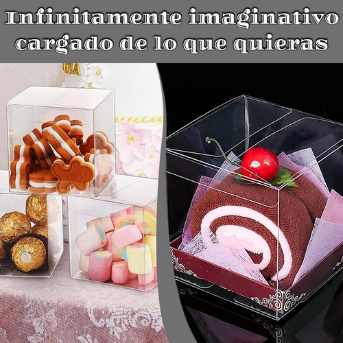 C. 100 Cajitas Para Dulces,macarón Transparente