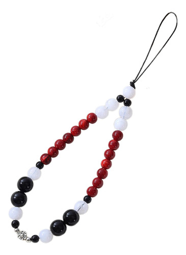Contas De Charme De Telefone Frisado Branco Vermelho 19cm
