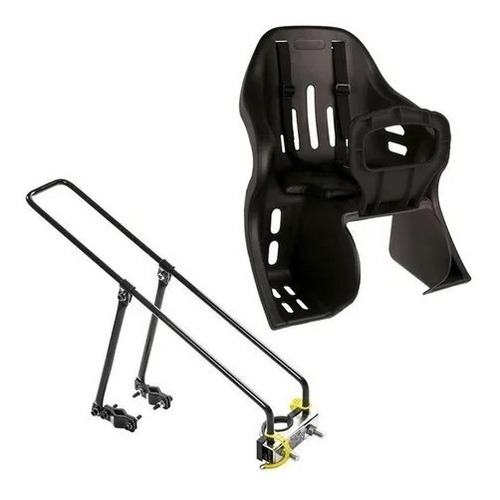 Kit Bagageiro Para Bicicleta Aro 26 27,5 29 + Cadeirinha Pt