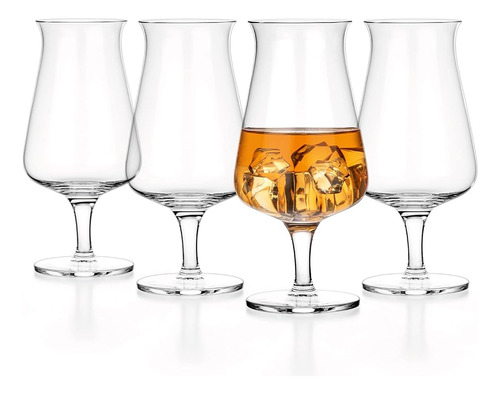 Luxbe - Whisky Bourbon Brandy Crystal Glasses Snifter, Set D