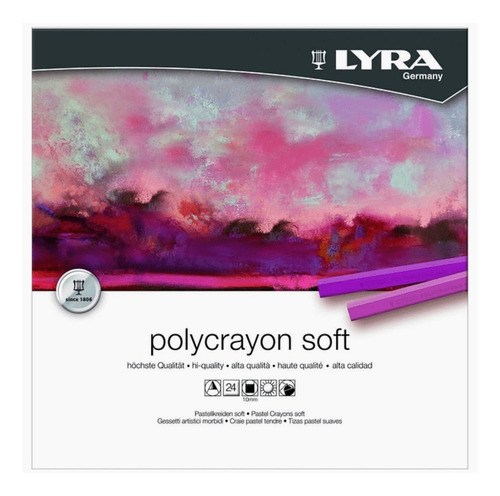 Caja Con 24 Barras Pastel Polycrayons Soft Lyra