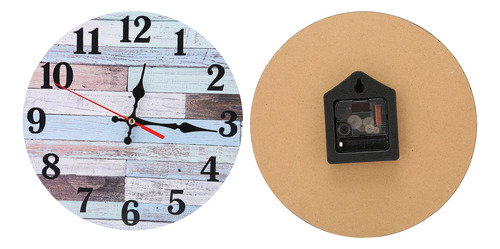 Reloj De Pared De Madera De Estilo Industrial Redondo Y Sile