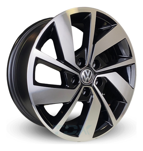 Rodas Vw Fox Polo Bora Aro 15 5x100 (jogo) + Bicos Cor Preto Com Diamantado