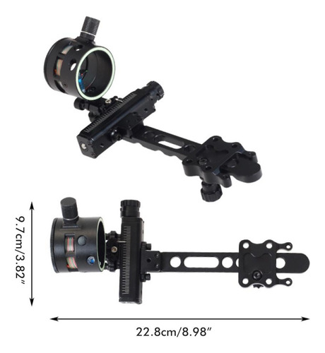 Compound Bow Sight, Barra Larga, 1 Pin, Ajustes De Microclic