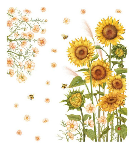 ( Adhesivo De Pared Con Diseño De Abeja Y Girasol For