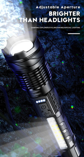 Linterna Táctica Militar Usb De Largo Alcance
