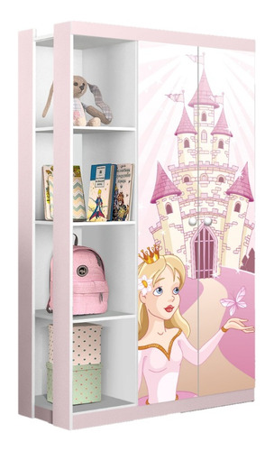 Ropero Infantil Muebles Web Diseño Princesa 2 Puertas Blanco/rosa