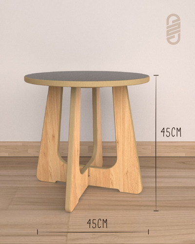 Imagen 3 de 3 de Mesa Ratona Redonda 45x45x45 Mdf Enchapado / Envío Gratis