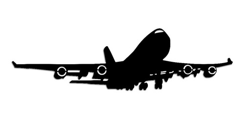 Cuadro Avión - Madera Calada - Negro Deco - 60x15cm