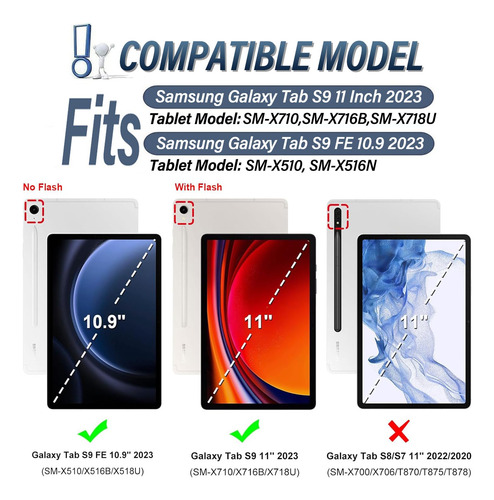 Funda Con Teclado Retroiluminado Samsung Galaxy Tab S9 Fe 20 Color