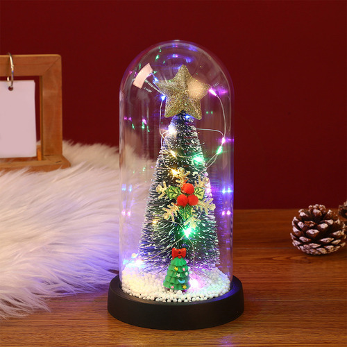Cubierta De Cristal Con Forma De Mini Árbol De Navidad, Led,