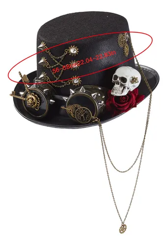 Sombrero De Pelo Gótico Punk, Minisombrero Steampunk Con Esq