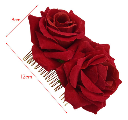 2 Pinzas Para El Pelo Con Forma De Rosa, Diseño De Flor, Par